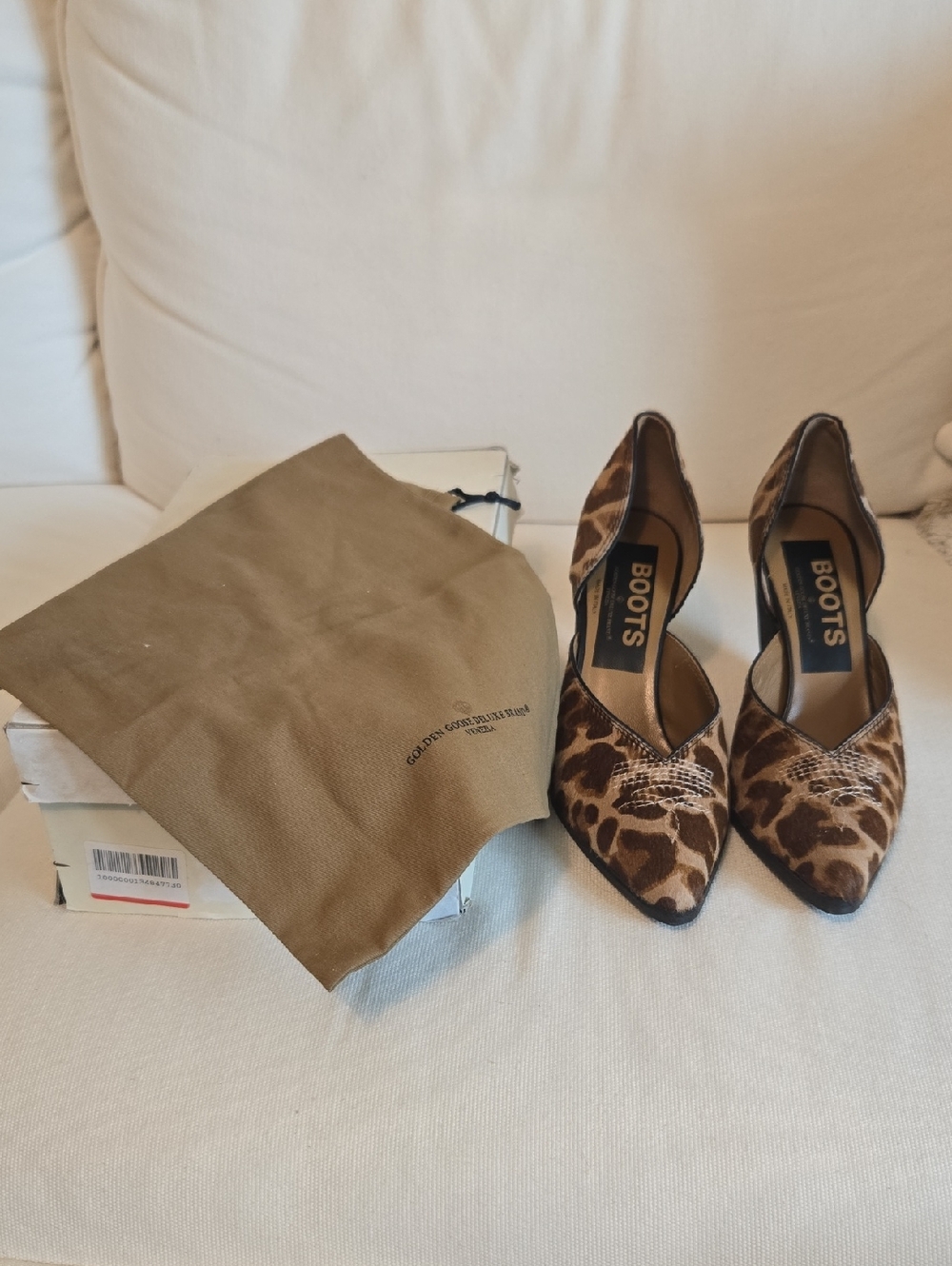 Golden Goose Calf Hair Leopard Heels - Picture 1 of 10